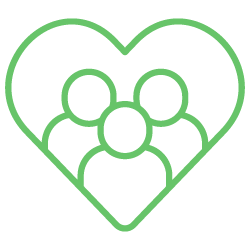 group in a heart graphic icon
